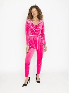 Smash + Tess x Birds Papaya Very Velvet Magenta Jumpsuit Size XL